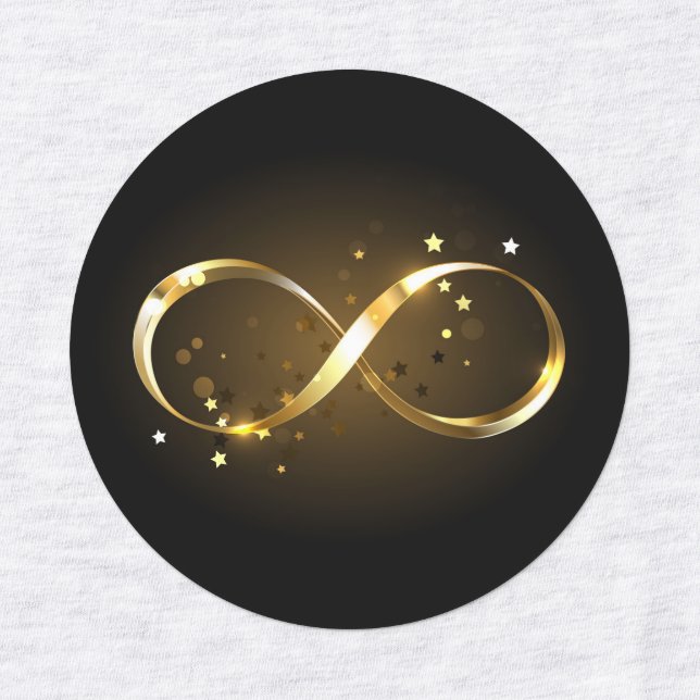 Golden Infinity Symbol Etiketten (Design 1)