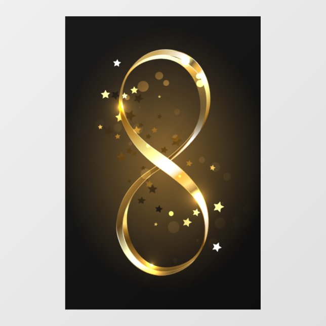 Golden Infinity Symbol Fensteraufkleber (Blatt)