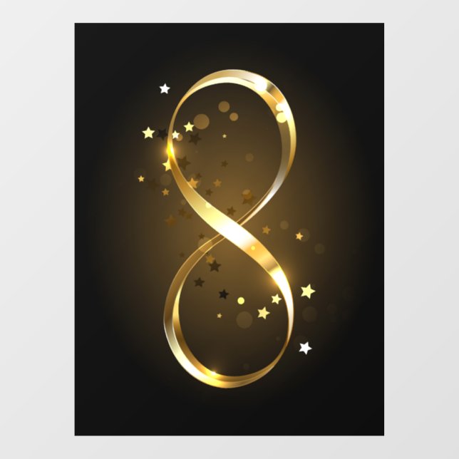 Golden Infinity Symbol Fensteraufkleber (Blatt)