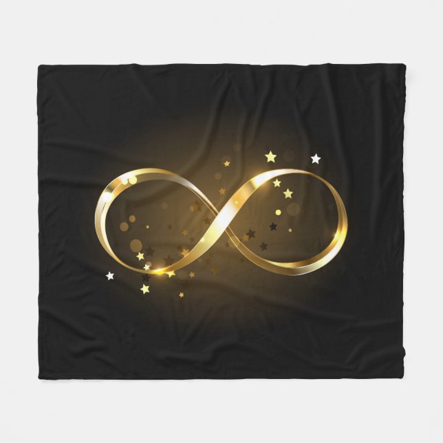 Golden Infinity Symbol Fleecedecke (Vorderseite (Horizontal))