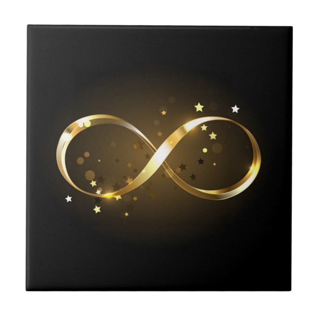 Golden Infinity Symbol Fliese (Vorderseite)