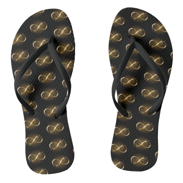 Golden Infinity Symbol Flip Flops (Fußbett)