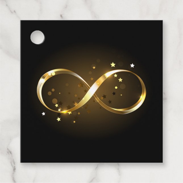 Golden Infinity Symbol Geschenkanhänger (Vorderseite)
