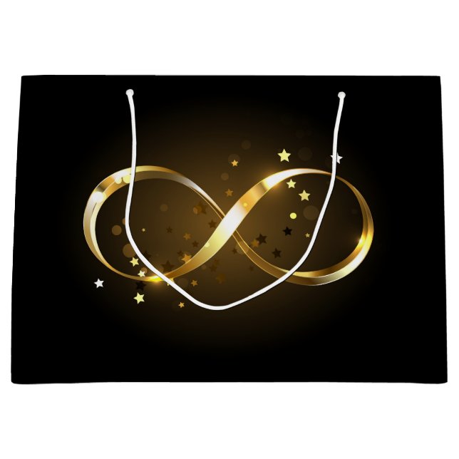 Golden Infinity Symbol Große Geschenktüte (Vorderseite)