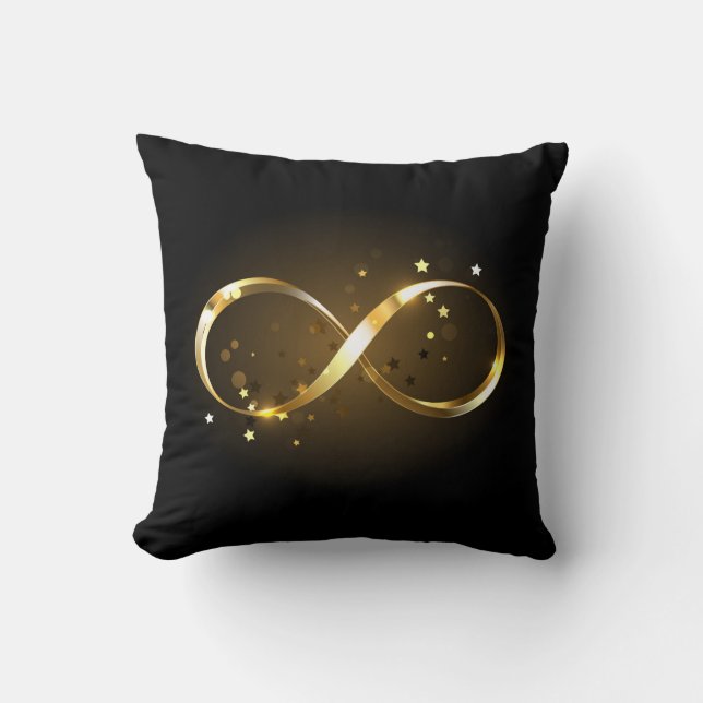 Golden Infinity Symbol Kissen (Vorderseite)