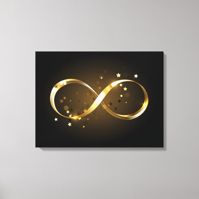 Golden Infinity Symbol Leinwanddruck (Vorderseite)