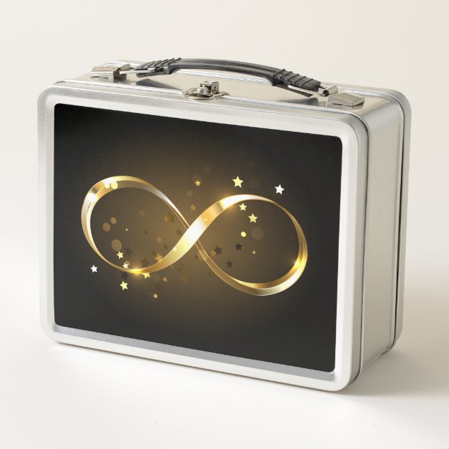 Golden Infinity Symbol Metall Brotdose (Vorderseite)