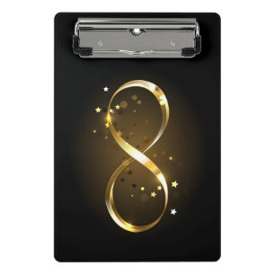 Golden Infinity Symbol Mini Klemmbrett