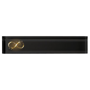 Golden Infinity Symbol Namensplakette