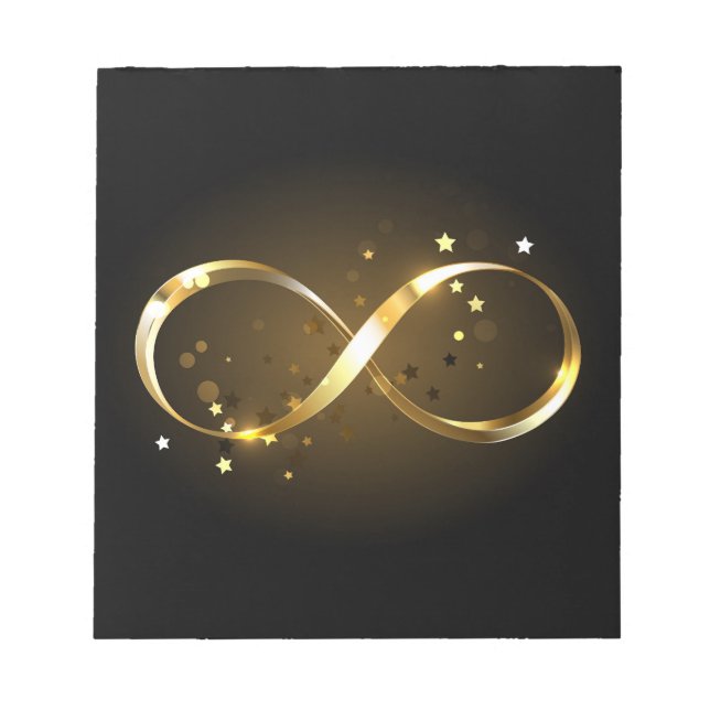 Golden Infinity Symbol Notizblock (Vorderseite)