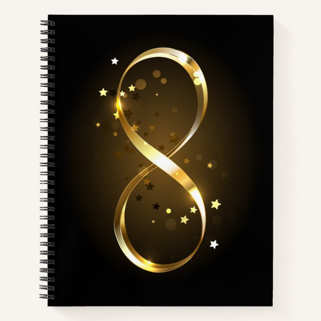 Golden Infinity Symbol Notizbuch (Vorderseite)