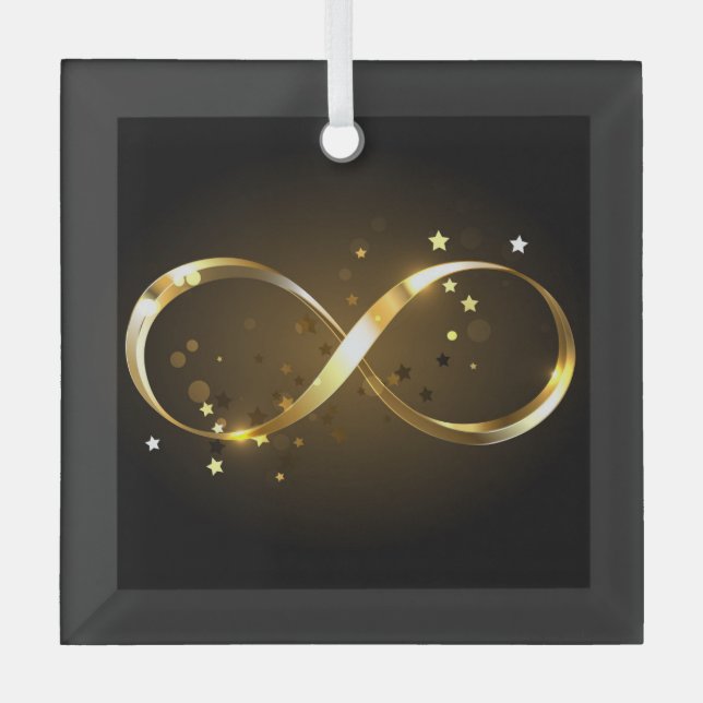 Golden Infinity Symbol Ornament Aus Glas (Vorderseite)