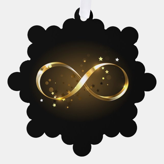 Golden Infinity Symbol Ornament Karte (Vorderseite)