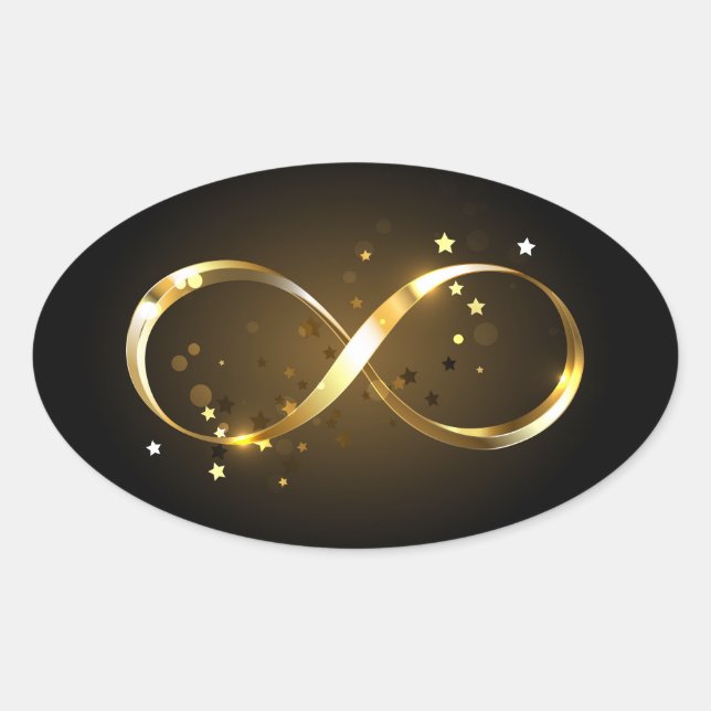 Golden Infinity Symbol Ovaler Aufkleber (Vorderseite)
