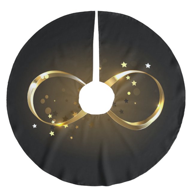 Golden Infinity Symbol Polyester Weihnachtsbaumdecke (Vorderseite)