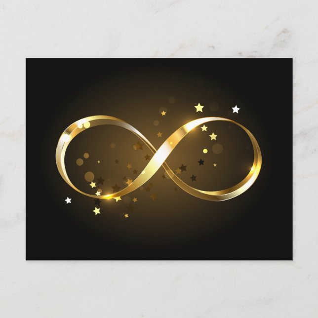 Golden Infinity Symbol Postkarte (Vorderseite)