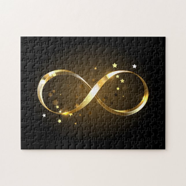 Golden Infinity Symbol Puzzle (Horizontal)