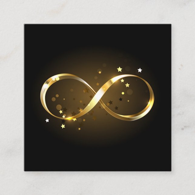 Golden Infinity Symbol Quadratische Visitenkarte (Vorderseite)