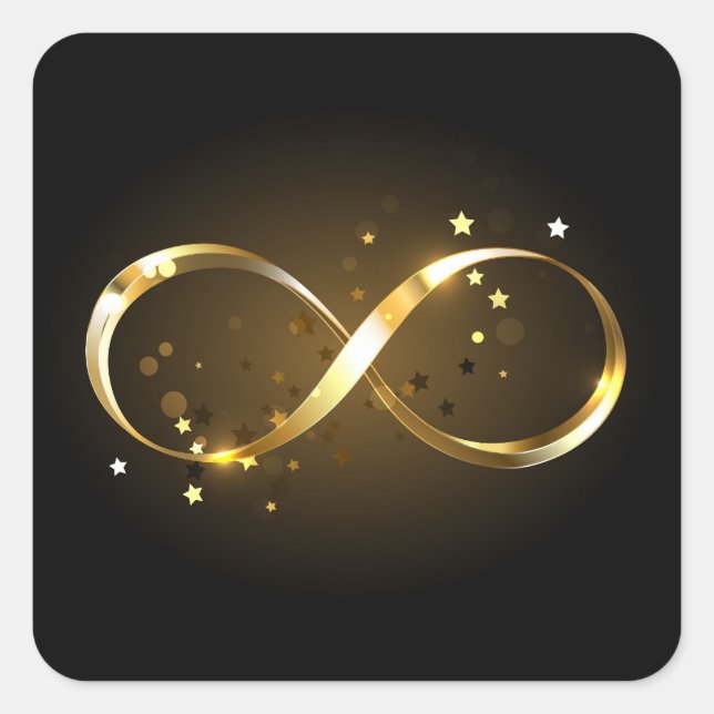 Golden Infinity Symbol Quadratischer Aufkleber (Vorderseite)