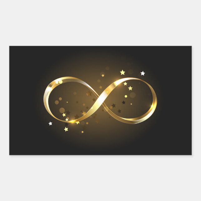 Golden Infinity Symbol Rechteckiger Aufkleber (Vorderseite)