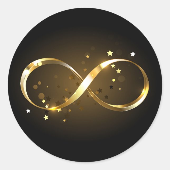 Golden Infinity Symbol Runder Aufkleber (Vorderseite)