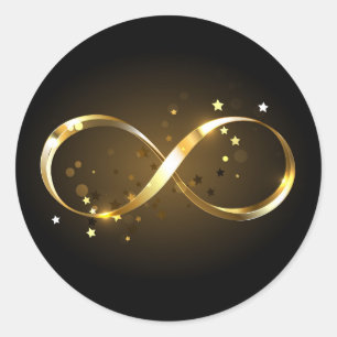 Golden Infinity Symbol Runder Aufkleber