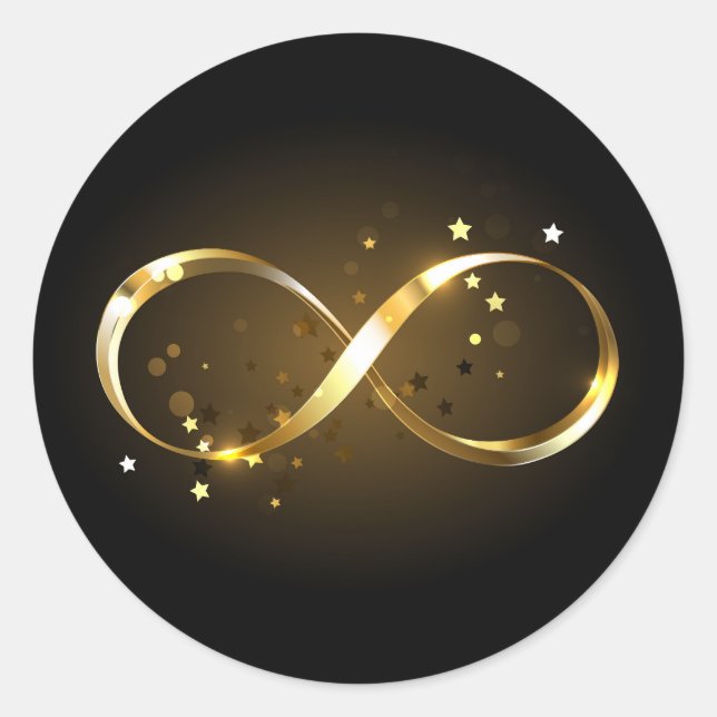 Golden Infinity Symbol Runder Aufkleber (Vorderseite)