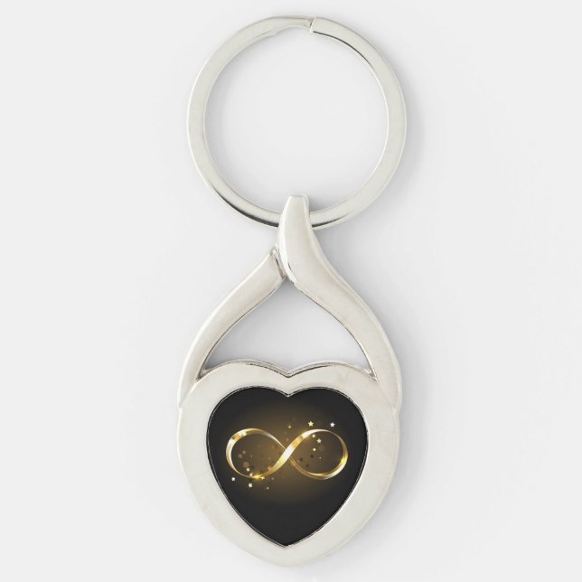 Golden Infinity Symbol Schlüsselanhänger (Vorderseite)