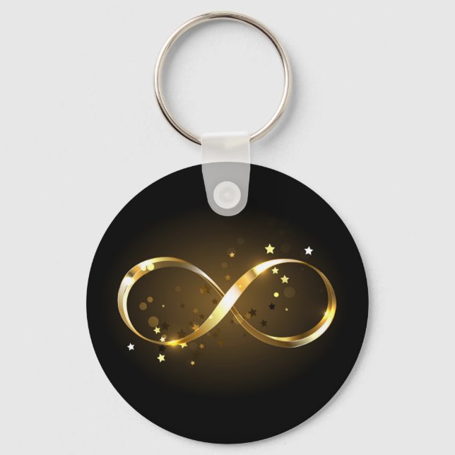 Golden Infinity Symbol Schlüsselanhänger (Vorderseite)