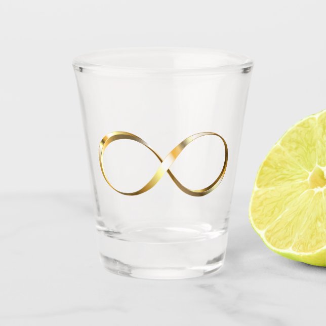 Golden Infinity Symbol Schnapsglas (Vorderseite)