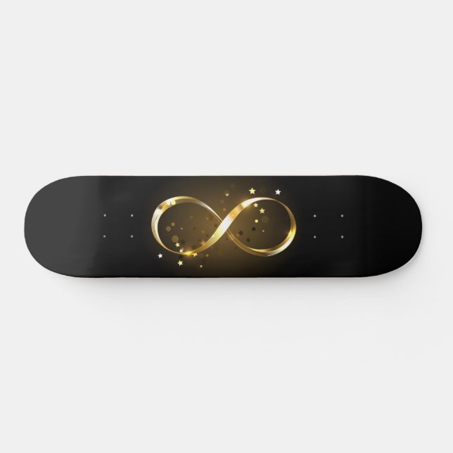 Golden Infinity Symbol Skateboard (Horizontal)