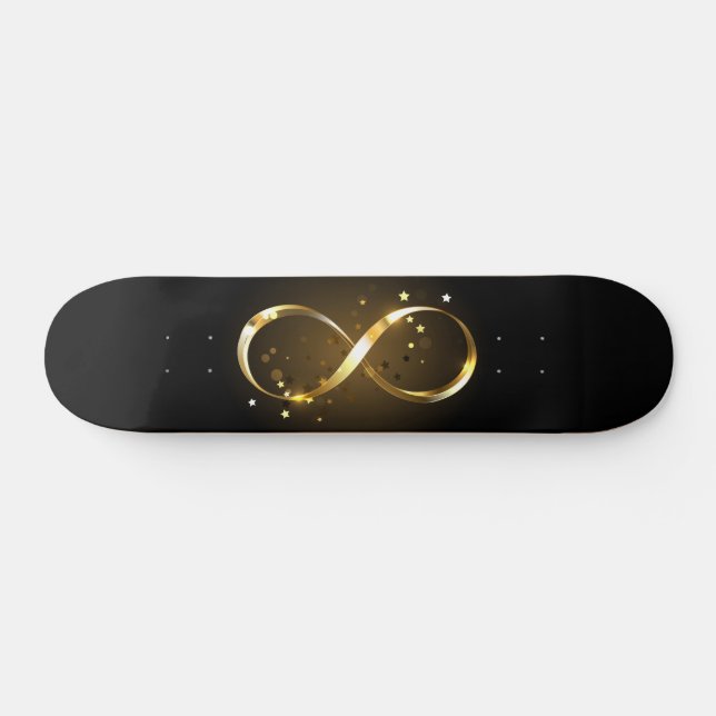 Golden Infinity Symbol Skateboard (Horizontal)