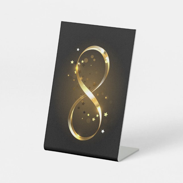 Golden Infinity Symbol Sockelschild (Vorderseite)