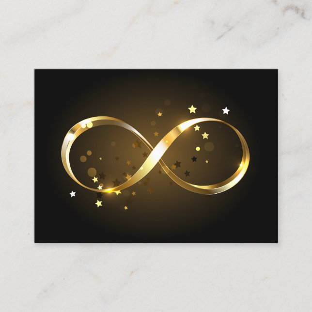 Golden Infinity Symbol Telefonnummerkarte (Vorderseite)
