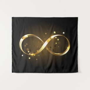 Golden Infinity Symbol Wandteppich