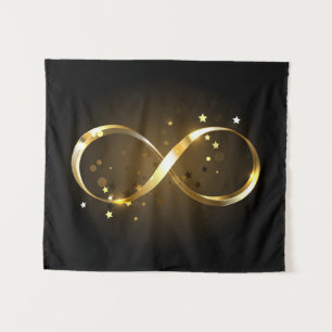 Golden Infinity Symbol Wandteppich