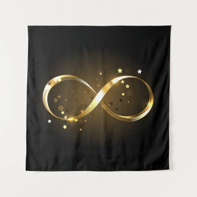 Golden Infinity Symbol Wandteppich (Vorderseite)