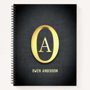 Golden Initials Notebook Notizbuch