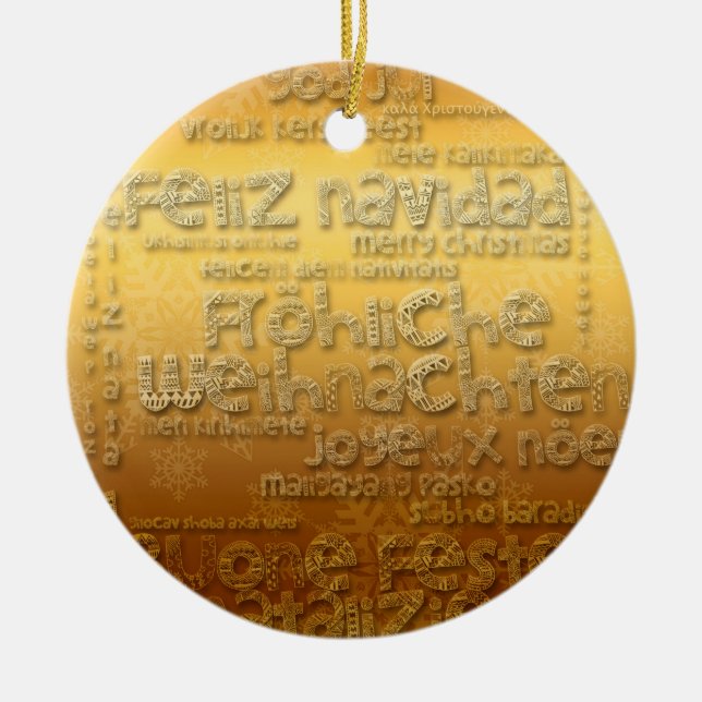 Golden International Weihnachten Navidad Ornament (Vorne)