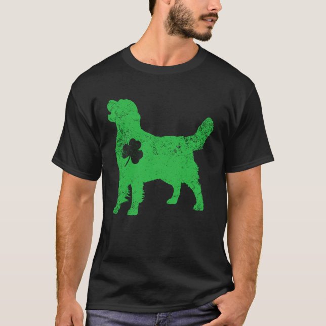 golden Irish C St Patrick Day Leprechaun Dog T-Shirt (Vorderseite)
