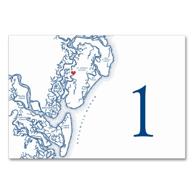 Golden Isles of Georgia Karte Hochzeit Elegant (Vorderseite)