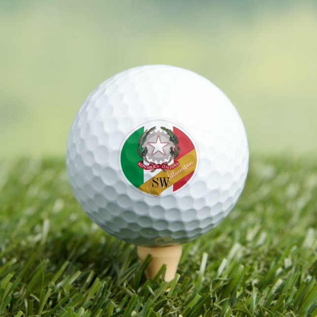 Golden Italy & Monogram, Italienische Flagge / Gol Golfball (Insitu T-Shirt)