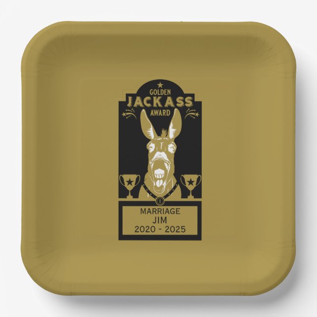 Golden Jackass Award Pappteller (Vorderseite)