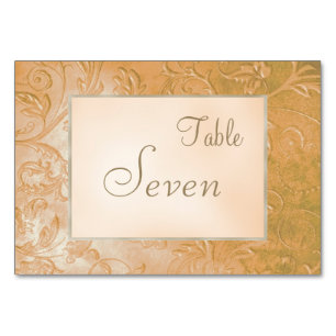 Golden Jade Herbst Bloral Border Wedding Tischnummer