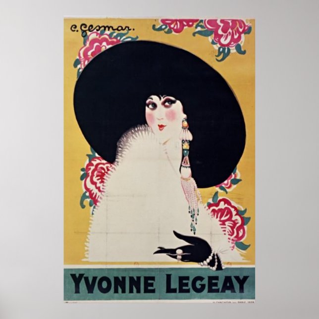 Golden Jazz Age Yvonne Legeay von Gesmar Poster (Vorne)
