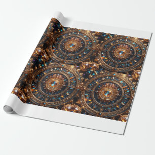 Golden Jewel Mandala Matte Wrapping Paper Geschenkpapier