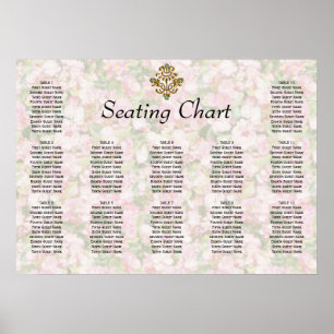 Golden Jewele Bloral Wedding Reception Sitzplatz Poster