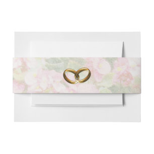 Golden Jeweled Floral Wedding Einladungsbanderole