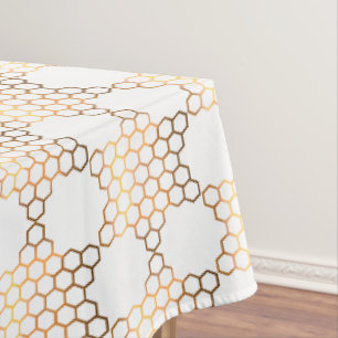 Golden Jewish Star Honeycomb auf Weiß, groß Tischdecke
