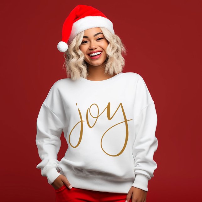 Golden Joy Hand Lettered T - Shirt (Hand-lettered golden joy festive Christmas sweatshirt.)